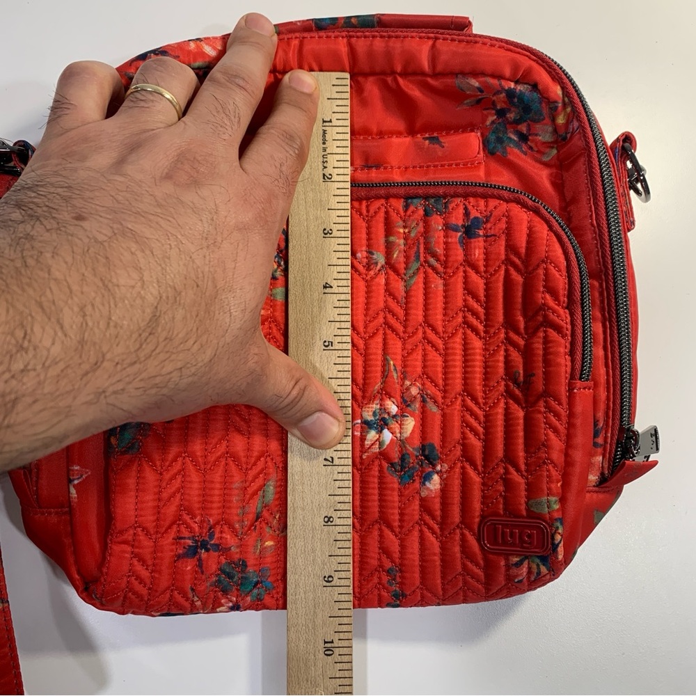 Lug Ranger Crossbody Purse Adjustable Strap Multi Pockets Quilted Bouquet Red - Picture 14 of 16